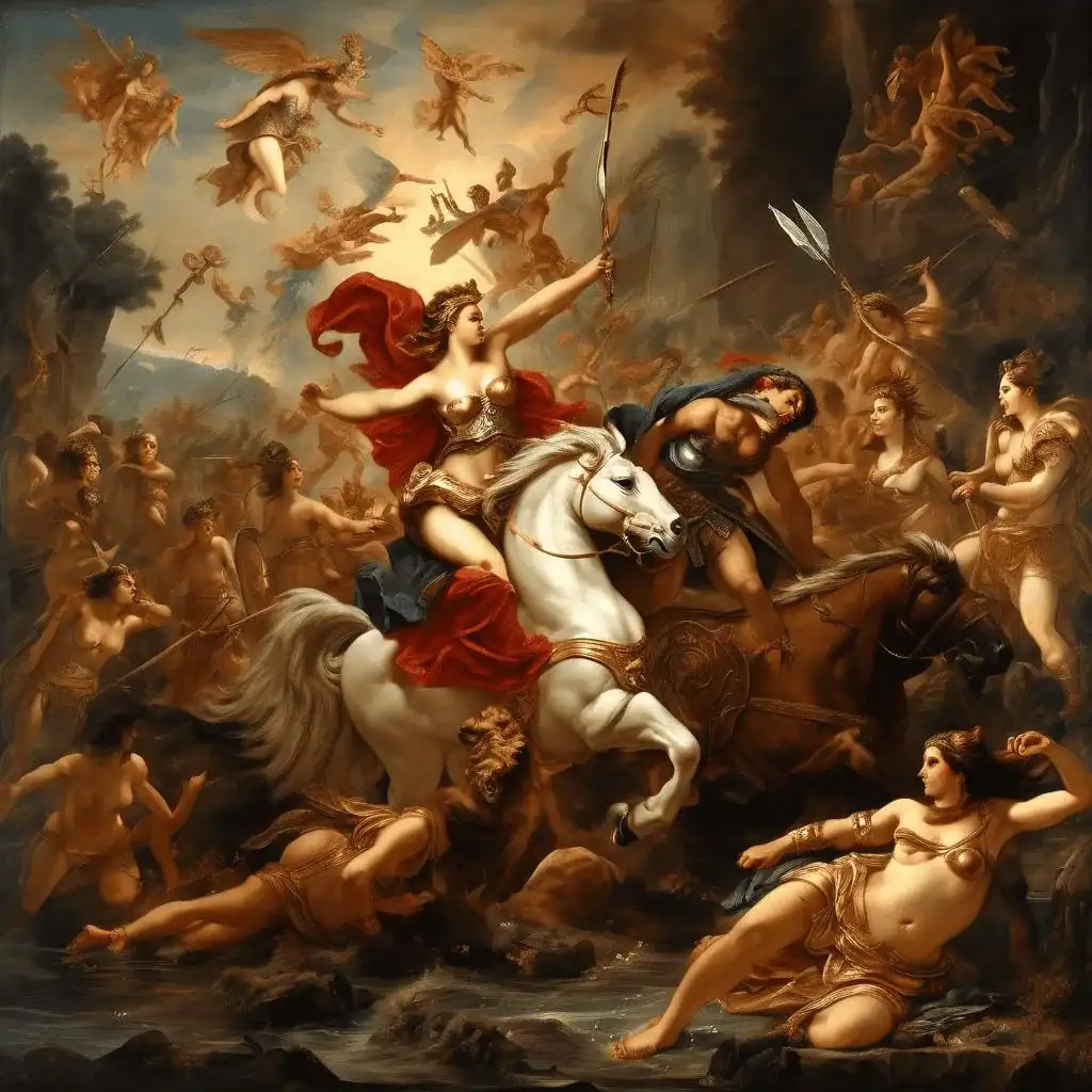 La Bataille Entre Les Amazones Et Les Grecs – Claude Deruet